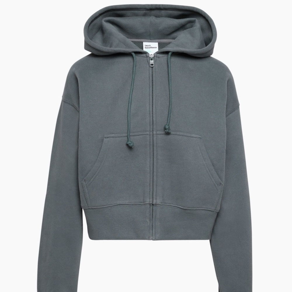 TNA Boxy Zip Up Hoodie in Grey